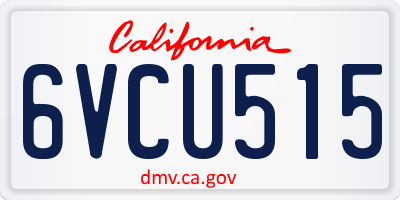 CA license plate 6VCU515