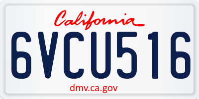 CA license plate 6VCU516