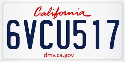CA license plate 6VCU517