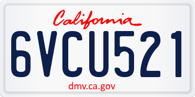 CA license plate 6VCU521
