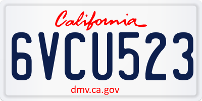 CA license plate 6VCU523