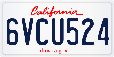 CA license plate 6VCU524