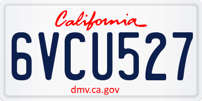 CA license plate 6VCU527