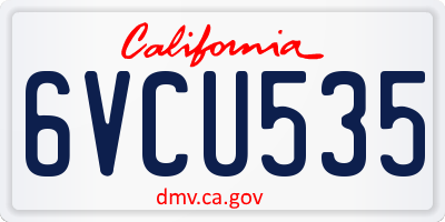 CA license plate 6VCU535