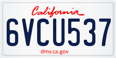 CA license plate 6VCU537
