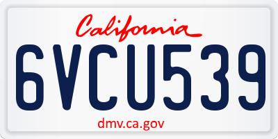 CA license plate 6VCU539