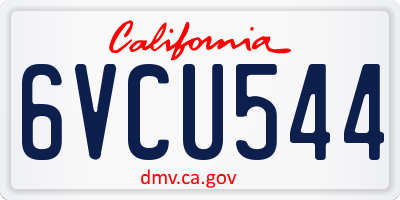 CA license plate 6VCU544