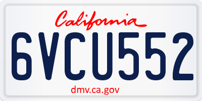 CA license plate 6VCU552