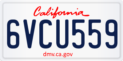 CA license plate 6VCU559