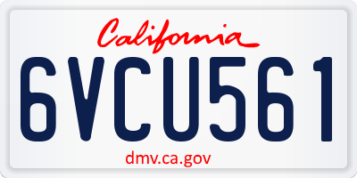 CA license plate 6VCU561