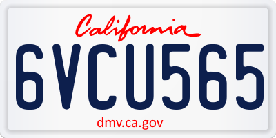 CA license plate 6VCU565