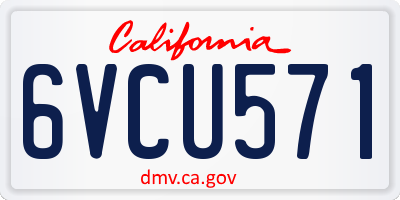 CA license plate 6VCU571