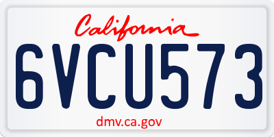 CA license plate 6VCU573