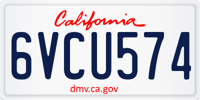 CA license plate 6VCU574
