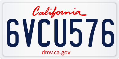 CA license plate 6VCU576
