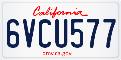 CA license plate 6VCU577