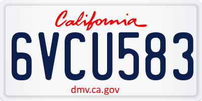 CA license plate 6VCU583