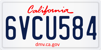 CA license plate 6VCU584