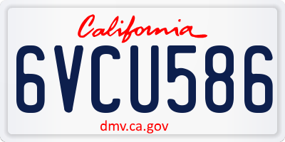 CA license plate 6VCU586