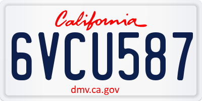 CA license plate 6VCU587