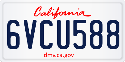 CA license plate 6VCU588