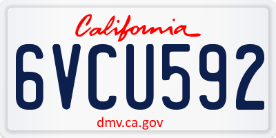 CA license plate 6VCU592