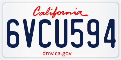 CA license plate 6VCU594