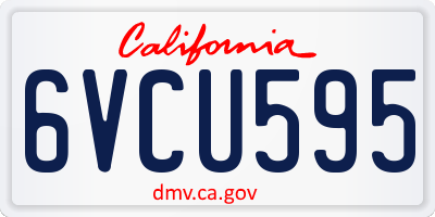 CA license plate 6VCU595
