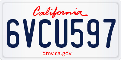 CA license plate 6VCU597