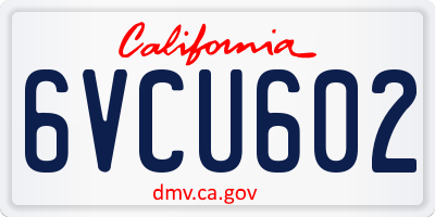 CA license plate 6VCU602