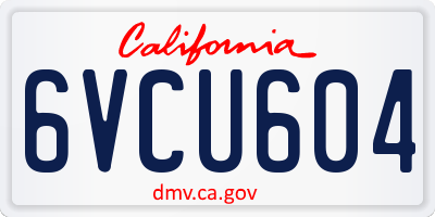 CA license plate 6VCU604