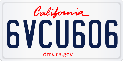 CA license plate 6VCU606