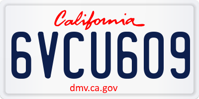 CA license plate 6VCU609