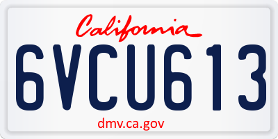 CA license plate 6VCU613