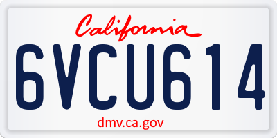 CA license plate 6VCU614