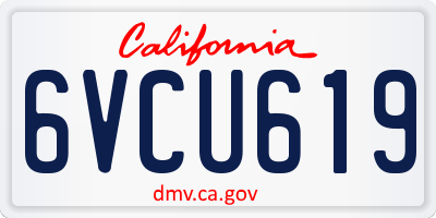 CA license plate 6VCU619