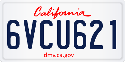 CA license plate 6VCU621