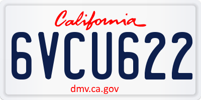 CA license plate 6VCU622