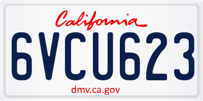 CA license plate 6VCU623