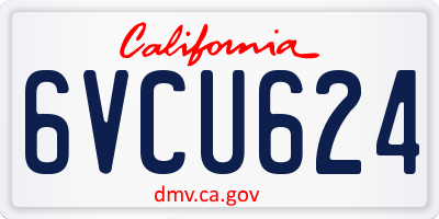 CA license plate 6VCU624