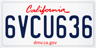 CA license plate 6VCU636