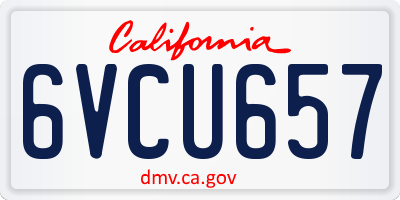CA license plate 6VCU657