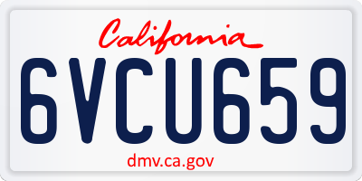 CA license plate 6VCU659