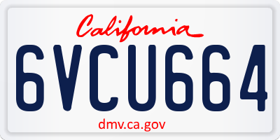 CA license plate 6VCU664