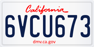 CA license plate 6VCU673