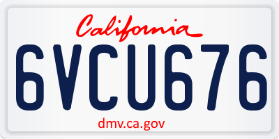 CA license plate 6VCU676