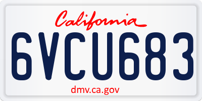 CA license plate 6VCU683