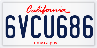 CA license plate 6VCU686