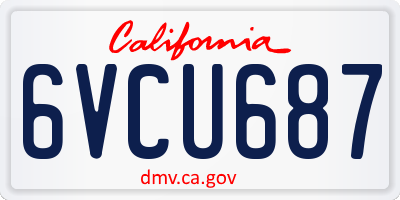 CA license plate 6VCU687
