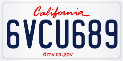 CA license plate 6VCU689